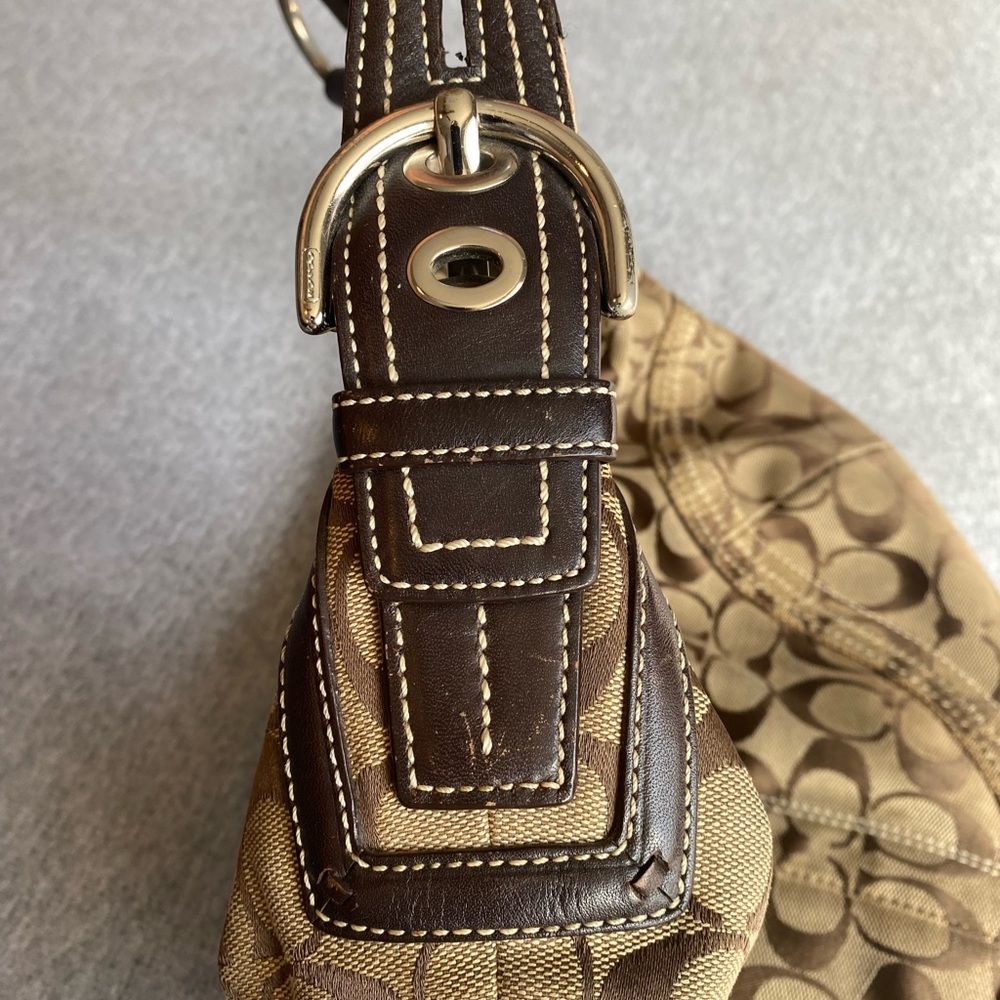 Y2K Coach Authentic Hobo Brown Signature C Shoulder Hand Bag Purse K 10601 - Picture 7 of 16